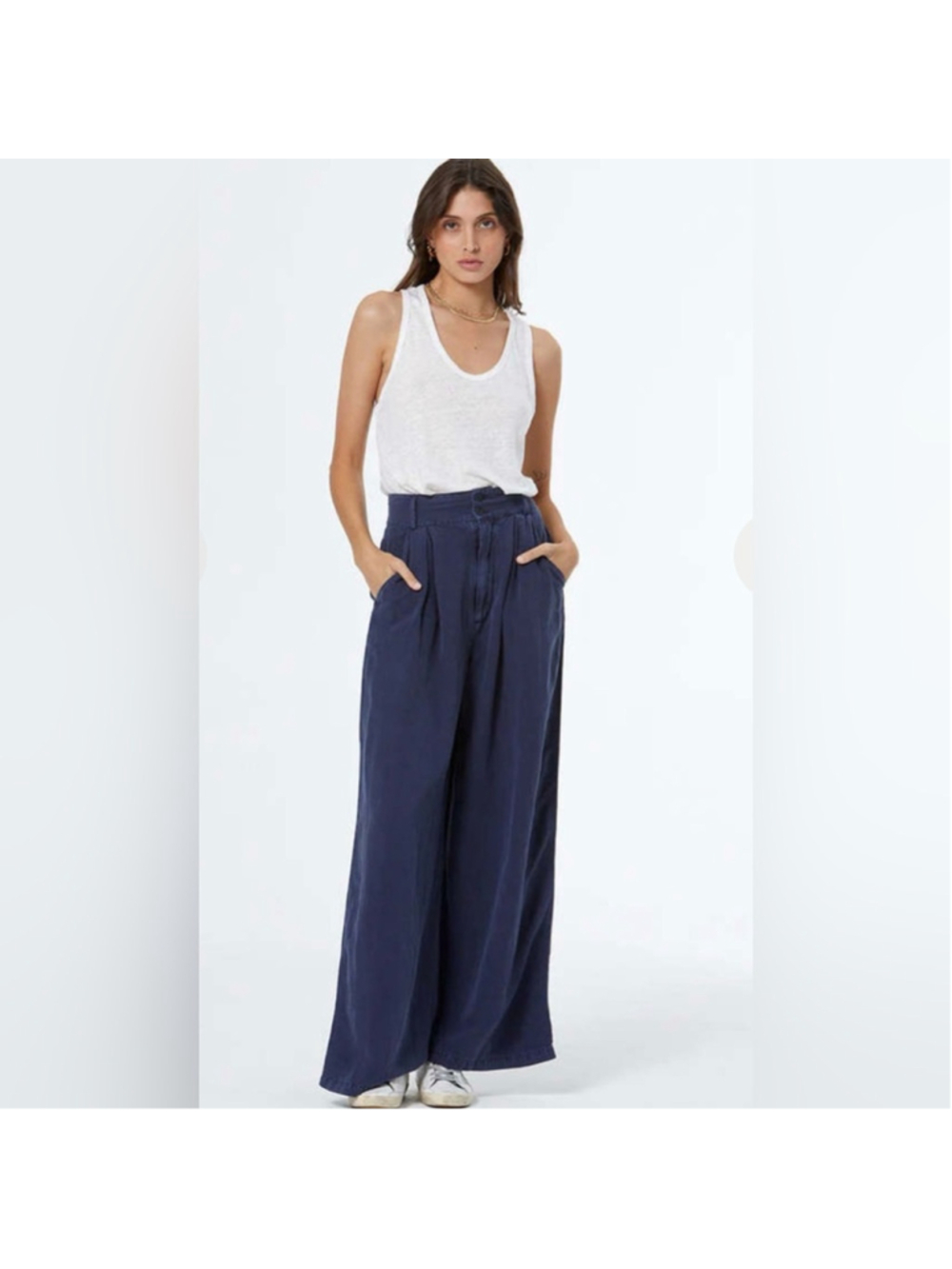 Young Fabulous & Broke Hope Wide-Leg Pants, Indigo Pigment